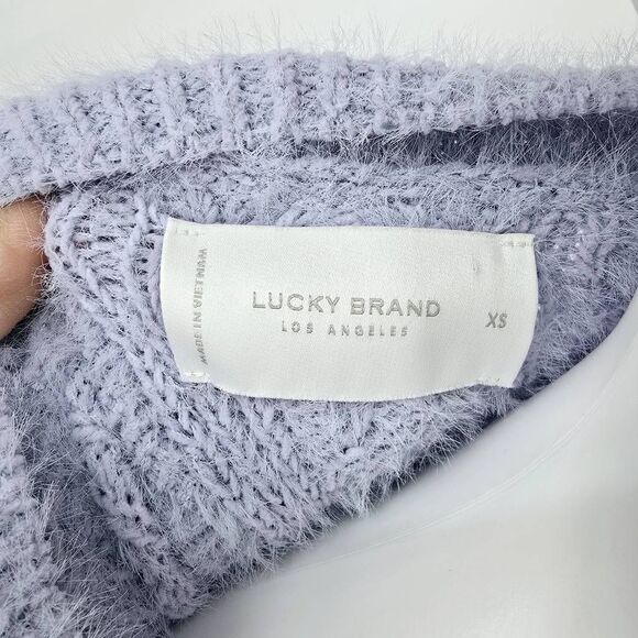 Lucky Brand Furry Oversized V-Neck Pullover Sweater XS - Picture 4 of 7